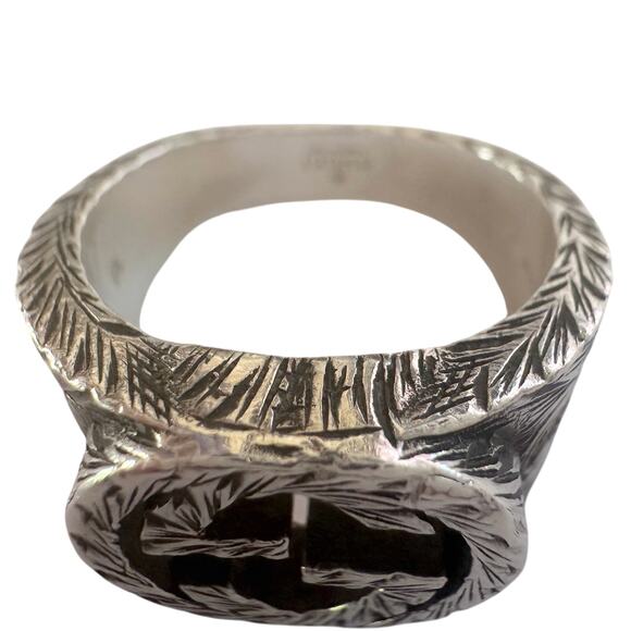 Gucci Interlocking G Arabesque Ring Sterling Silver - Picture 8 of 16